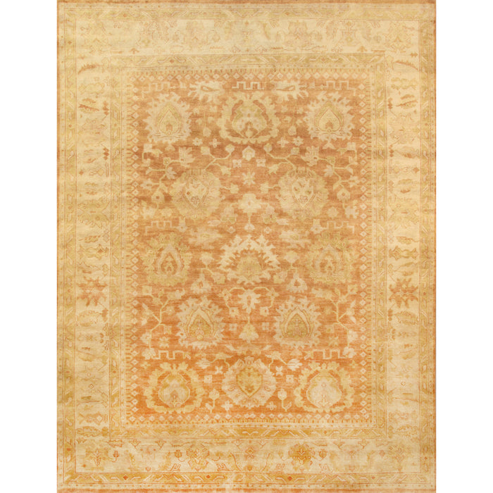 Pasargad Home Oushak Collection Hand-Knotted Lamb's Wool Coral Area Rug-12' 1" X 14' 8" POJ-6 12X15