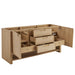 Solene 72" Double Vanity, Seaside Oak, w/ 3 CM White Zeus Quartz Top