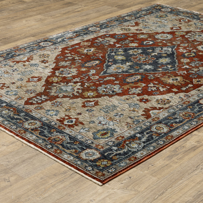 Oriental Weavers Aberdeen 1143H Rust/ Blue 9'10"" x 12'10"" Indoor Area Rug A1143H300394ST