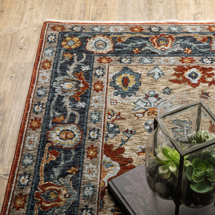 Oriental Weavers Aberdeen 1143H Rust/ Blue 9'10"" x 12'10"" Indoor Area Rug A1143H300394ST