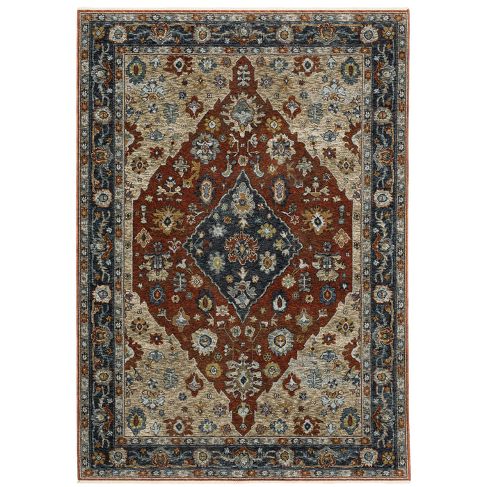 Oriental Weavers Aberdeen 1143H Rust/ Blue 9'10"" x 12'10"" Indoor Area Rug A1143H300394ST