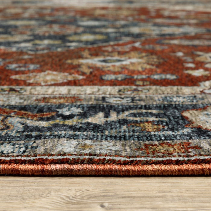 Oriental Weavers Aberdeen 1143H Rust/ Blue 9'10"" x 12'10"" Indoor Area Rug A1143H300394ST