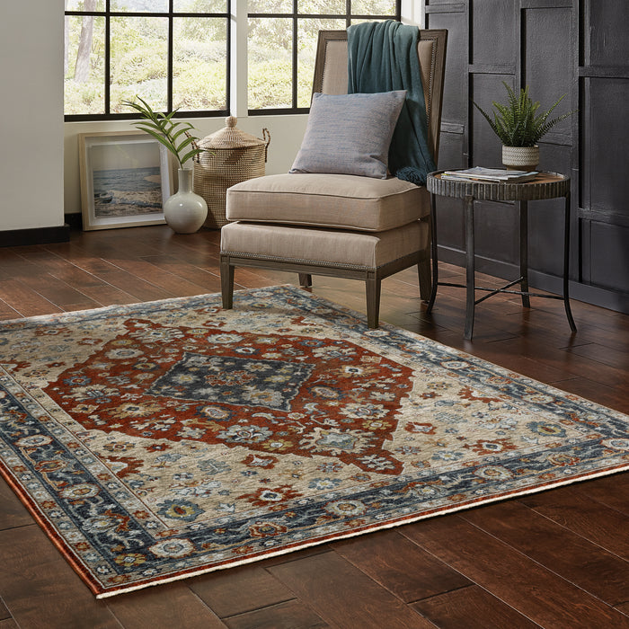 Oriental Weavers Aberdeen 1143H Rust/ Blue 9'10"" x 12'10"" Indoor Area Rug A1143H300394ST
