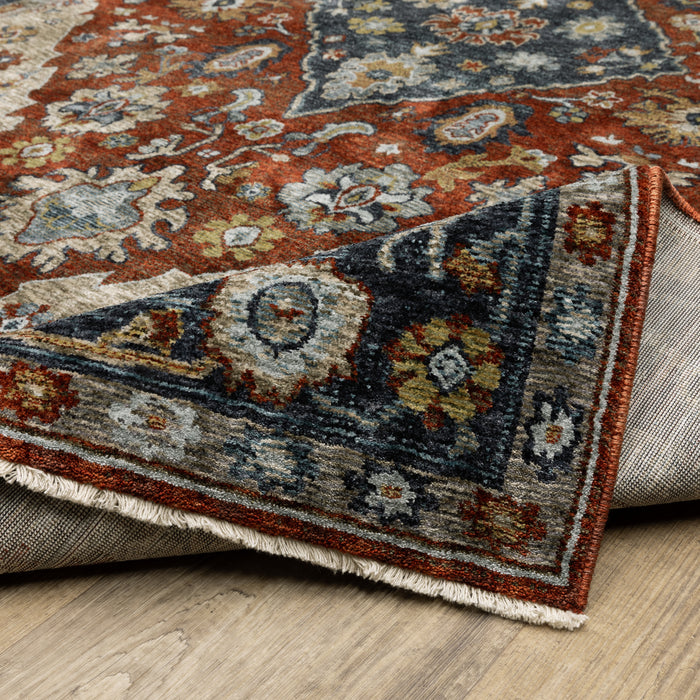 Oriental Weavers Aberdeen 1143H Rust/ Blue 9'10"" x 12'10"" Indoor Area Rug A1143H300394ST