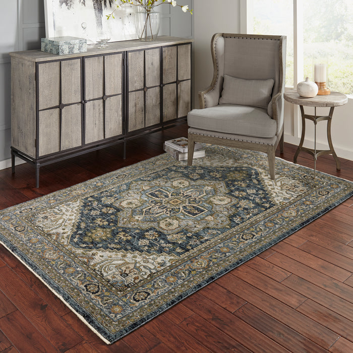 Oriental Weavers Aberdeen 1144Q Blue/ Taupe 6'7"" x 9'6"" Indoor Area Rug A1144Q200296ST