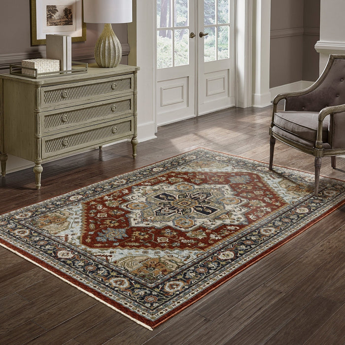 Oriental Weavers Aberdeen 1144R Red/ Blue 7'10"" x 10'10"" Indoor Area Rug A1144R240340ST