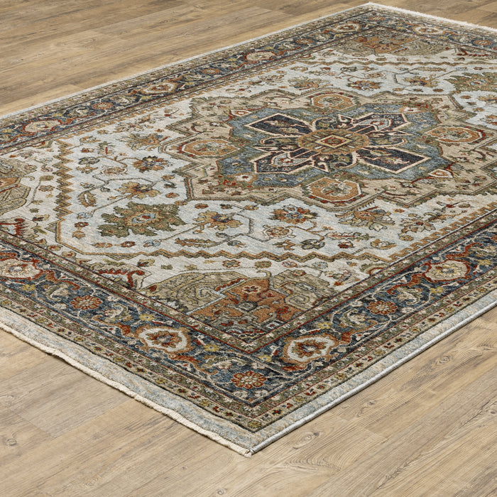 Oriental Weavers Aberdeen 1144W Beige/ Sky Blue 9'10"" x 12'10"" Indoor Area Rug A1144W300394ST