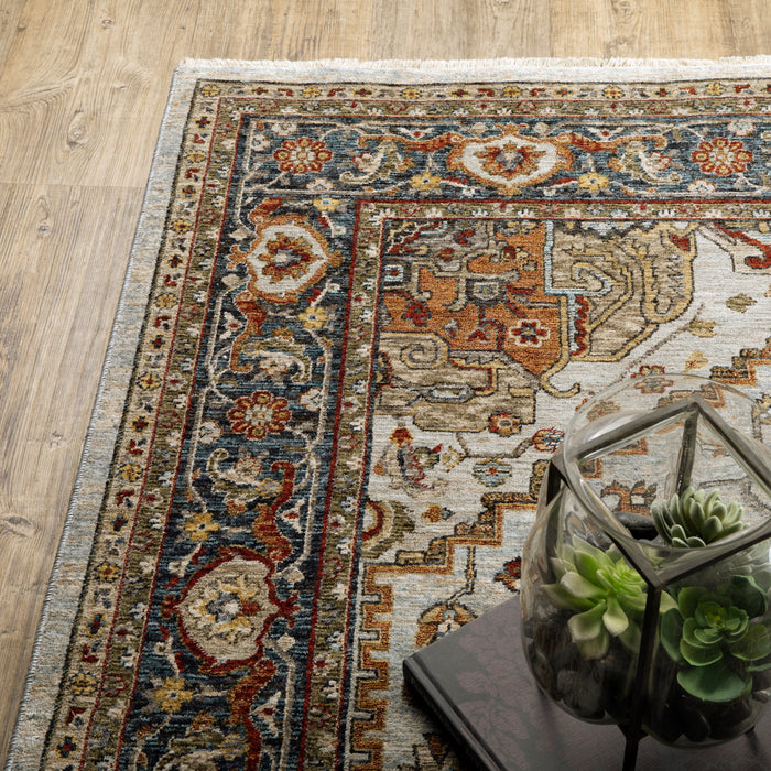 Oriental Weavers Aberdeen 1144W Beige/ Sky Blue 9'10"" x 12'10"" Indoor Area Rug A1144W300394ST