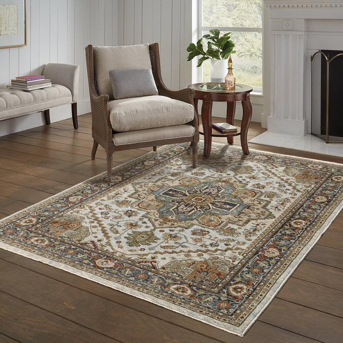 Oriental Weavers Aberdeen 1144W Beige/ Sky Blue 9'10"" x 12'10"" Indoor Area Rug A1144W300394ST