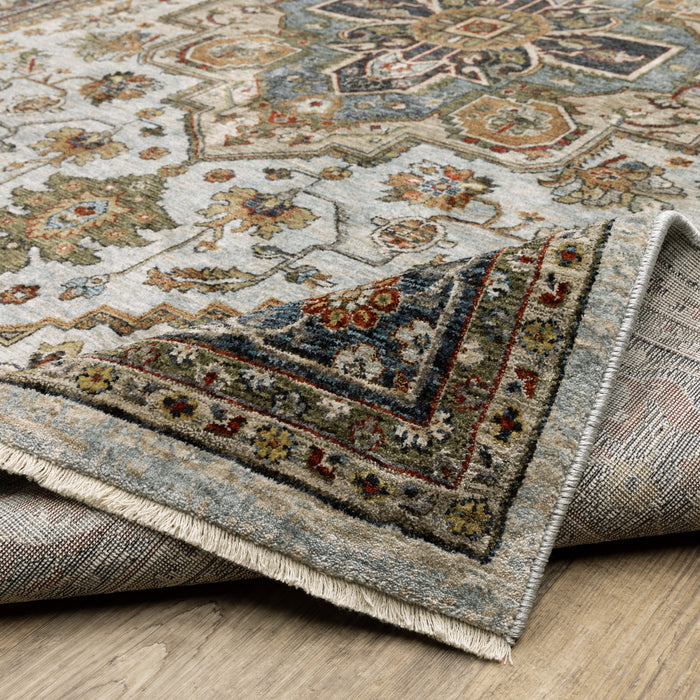 Oriental Weavers Aberdeen 1144W Beige/ Sky Blue 9'10"" x 12'10"" Indoor Area Rug A1144W300394ST