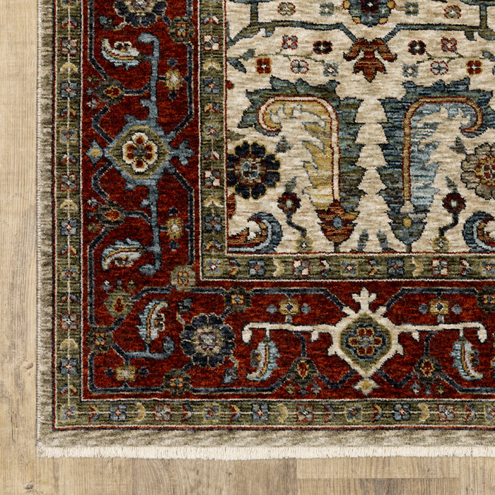 Oriental Weavers Aberdeen 144D1 Ivory/ Red 6'7"" x 9'6"" Indoor Area Rug A144D1200296ST