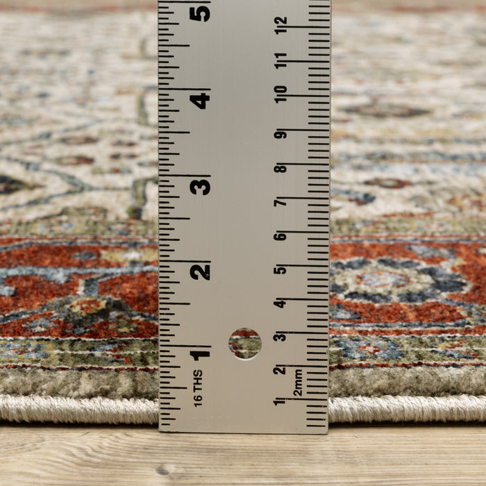 Oriental Weavers Aberdeen 144D1 Ivory/ Red 6'7"" x 9'6"" Indoor Area Rug A144D1200296ST