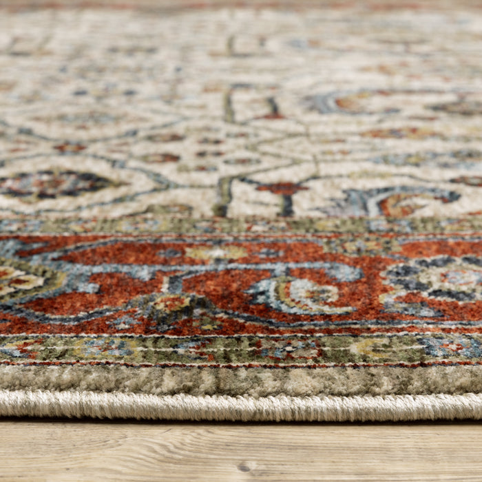 Oriental Weavers Aberdeen 144D1 Ivory/ Red 6'7"" x 9'6"" Indoor Area Rug A144D1200296ST