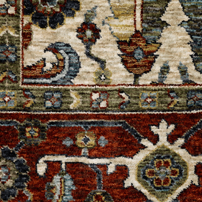 Oriental Weavers Aberdeen 144D1 Ivory/ Red 6'7"" x 9'6"" Indoor Area Rug A144D1200296ST
