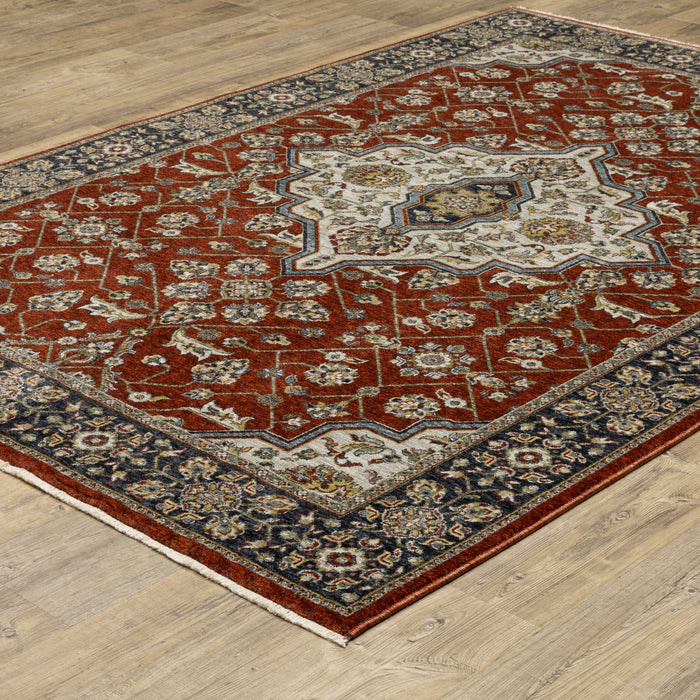 Oriental Weavers Aberdeen 4151R Red/ Blue 6'7"" x 9'6"" Indoor Area Rug A4151R200296ST
