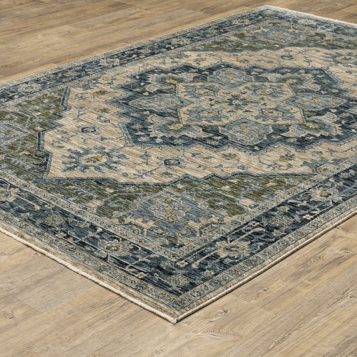 Oriental Weavers Aberdeen 051G1 Blue/ Tan 9'10"" x 12'10"" Indoor Area Rug A051G1300394ST