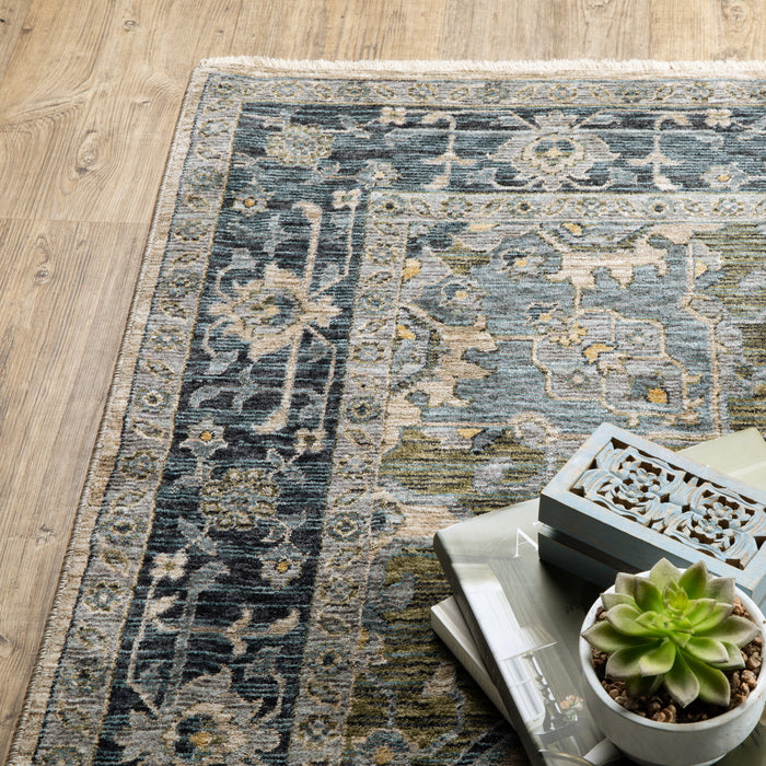 Oriental Weavers Aberdeen 051G1 Blue/ Tan 9'10"" x 12'10"" Indoor Area Rug A051G1300394ST