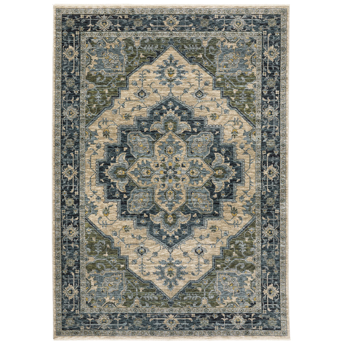 Oriental Weavers Aberdeen 051G1 Blue/ Tan 9'10"" x 12'10"" Indoor Area Rug A051G1300394ST