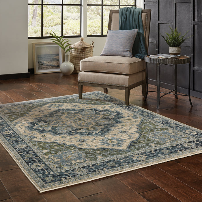 Oriental Weavers Aberdeen 051G1 Blue/ Tan 9'10"" x 12'10"" Indoor Area Rug A051G1300394ST