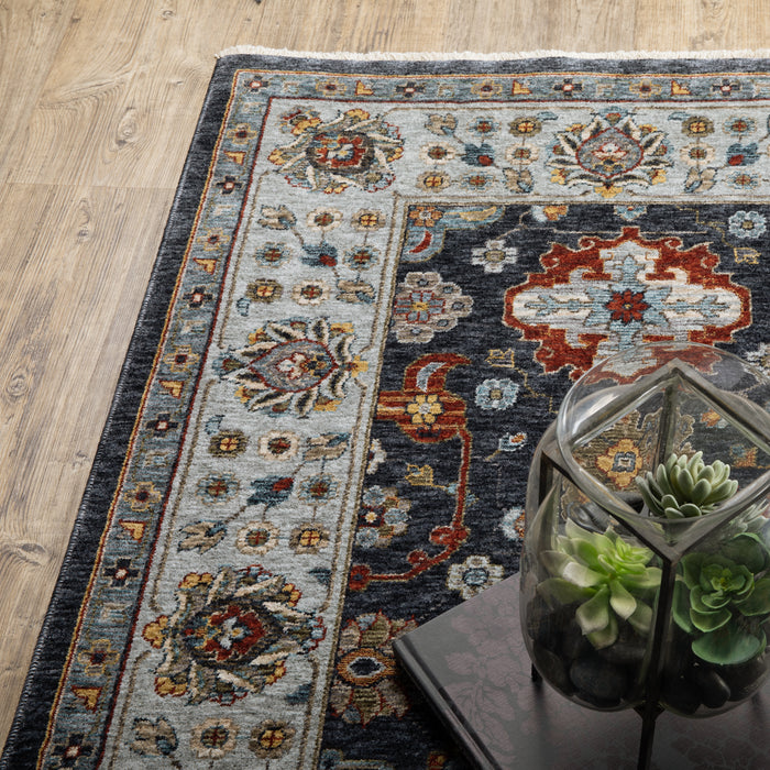 Oriental Weavers Aberdeen 561B1 Blue/ Multi 6'7"" x 9'6"" Indoor Area Rug A561B1200296ST