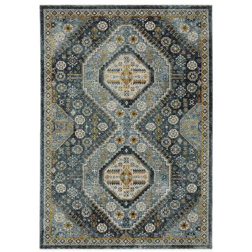 Oriental Weavers Aberdeen 7150B Blue/ Gold 9'10"" x 12'10"" Indoor Area Rug A7150B300394ST