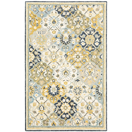 Oriental Weavers Alfresco 28406 Blue/ Gold 8' x 10' Indoor Area Rug ALFRE-0000001