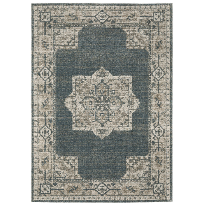 Oriental Weavers Alton 5501B Blue/ Beige 9'10"" x 12'10"" Indoor Area Rug A5501B300390ST