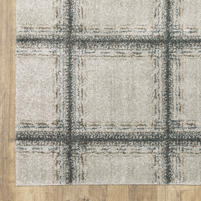 Oriental Weavers Alton 092E9 Grey/ Teal 7'10"" x 10'10"" Indoor Area Rug A092E9240330ST