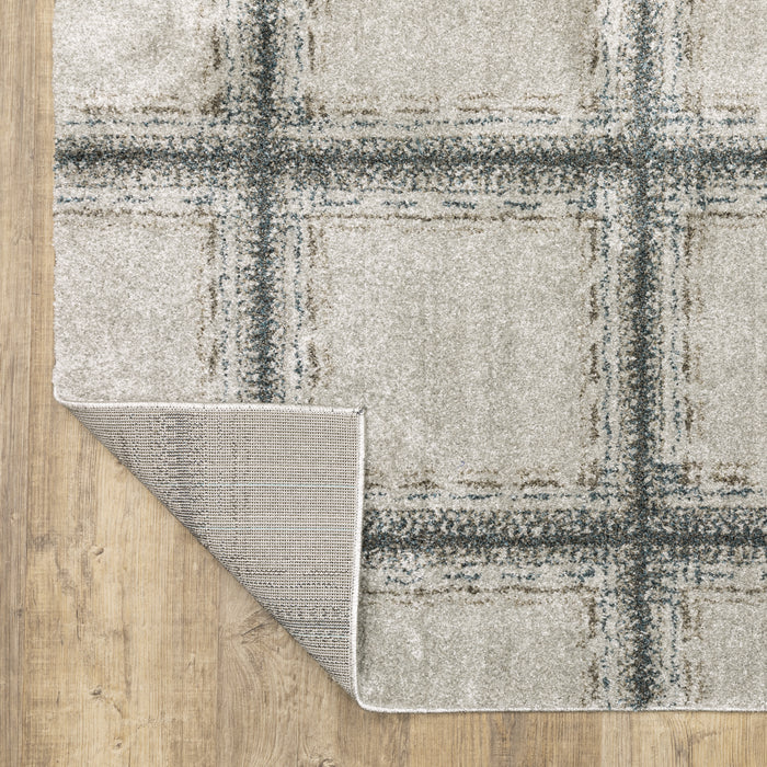 Oriental Weavers Alton 092E9 Grey/ Teal 7'10"" x 10'10"" Indoor Area Rug A092E9240330ST