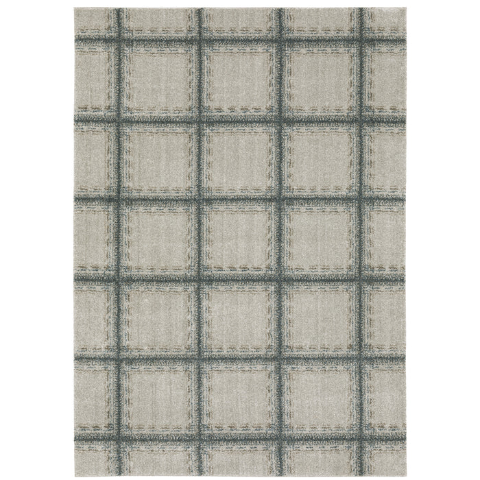 Oriental Weavers Alton 092E9 Grey/ Teal 7'10"" x 10'10"" Indoor Area Rug A092E9240330ST