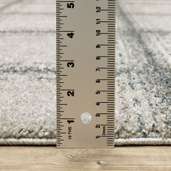 Oriental Weavers Alton 092E9 Grey/ Teal 7'10"" x 10'10"" Indoor Area Rug A092E9240330ST