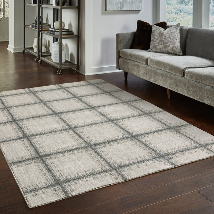 Oriental Weavers Alton 092E9 Grey/ Teal 7'10"" x 10'10"" Indoor Area Rug A092E9240330ST