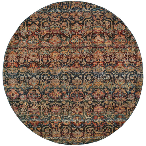 Oriental Weavers Andorra 6836C Multi/ Blue 7'10"" Round Indoor Area Rug A6836C240RDST