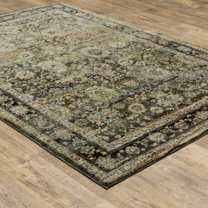 Oriental Weavers Andorra 7125C Green/ Brown 7'10"" x 10'10"" Indoor Area Rug A7125C240343ST