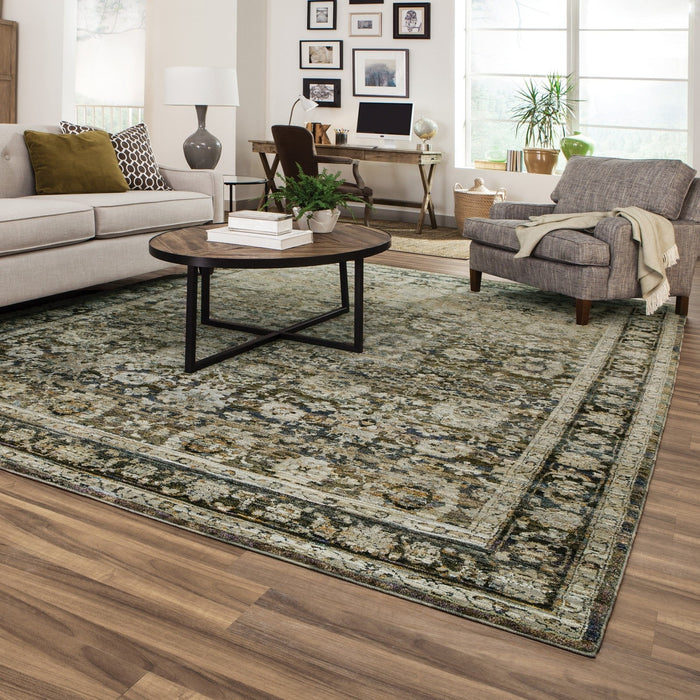 Oriental Weavers Andorra 7125C Green/ Brown 7'10"" x 10'10"" Indoor Area Rug A7125C240343ST