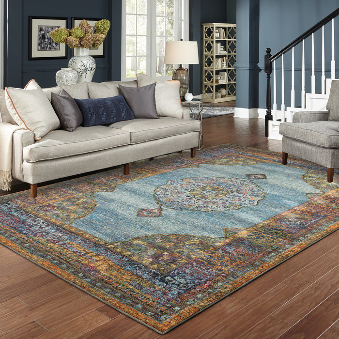 Oriental Weavers Andorra 7139A Blue/ Multi 5'3"" x 7'3"" Indoor Area Rug A7139A160230ST