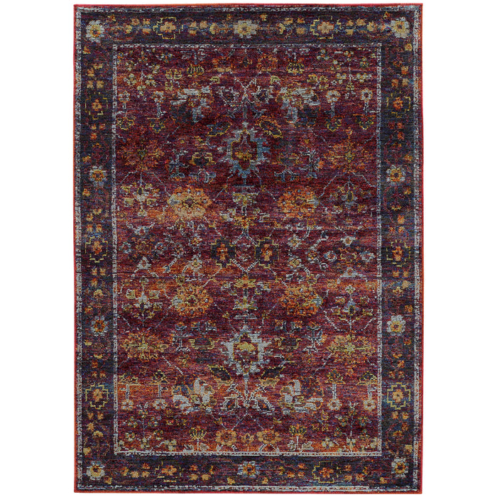 Oriental Weavers Andorra 7153A Red/ Purple 6'7"" x 9'6"" Indoor Area Rug A7153A200300ST