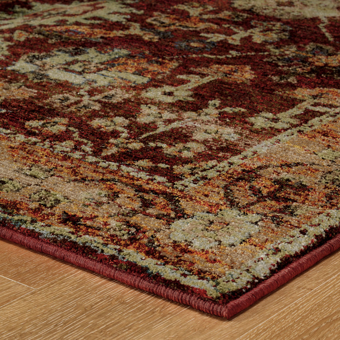 Oriental Weavers Andorra 7154A Red/ Gold 10' x 13'2"" Indoor Area Rug A7154A305400ST