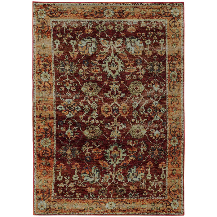 Oriental Weavers Andorra 7154A Red/ Gold 5'3"" x 7'3"" Indoor Area Rug A7154A160230ST