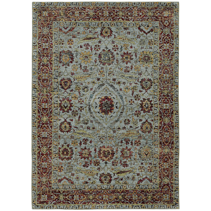 Oriental Weavers Andorra 7155A Blue/ Red 10' x 13'2"" Indoor Area Rug A7155A305400ST