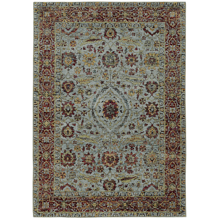 Oriental Weavers Andorra 7155A Blue/ Red 5'3"" x 7'3"" Indoor Area Rug A7155A160230ST