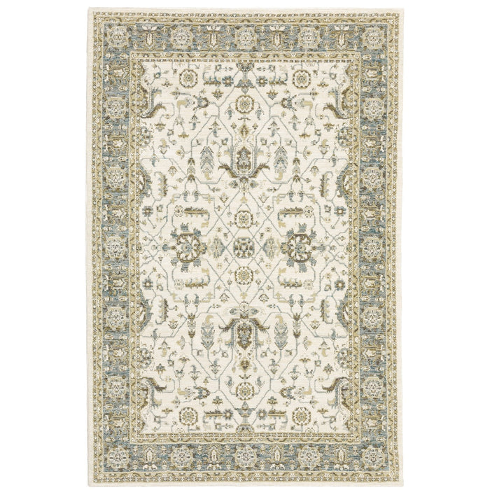 Oriental Weavers Andorra 9537P Ivory/ Grey 10' x 13'2"" Indoor Area Rug A9537P305400ST