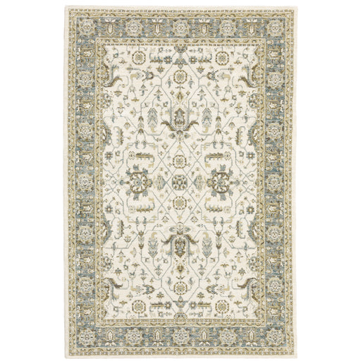 Oriental Weavers Andorra 9537P Ivory/ Grey 7'10"" x 10'10"" Indoor Area Rug A9537P240343ST