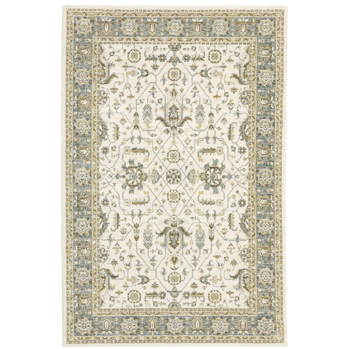 Oriental Weavers Andorra 9537P Ivory/ Grey 8'6"" x 11'7"" Indoor Area Rug A9537P260370ST