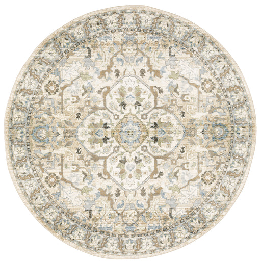 Oriental Weavers Andorra 9818G Beige/ Ivory 7'10"" Round Indoor Area Rug A9818G240RDST