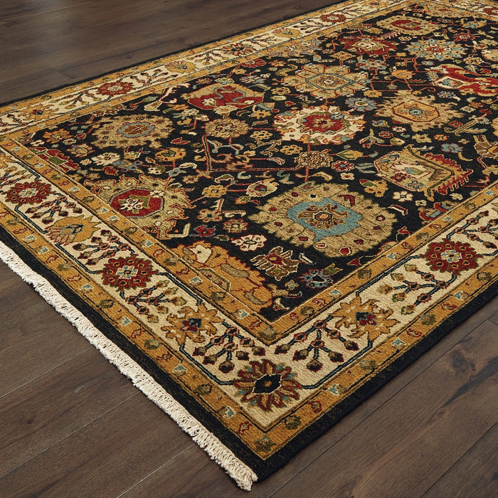 Oriental Weavers Angora 12302 Black/ Ivory 9' x 12' Indoor Area Rug A12302275365ST