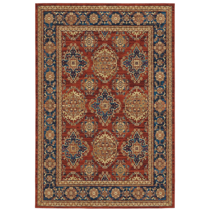 Oriental Weavers Ankara 1802R Red/ Blue 7'10"" x 10'10"" Indoor Area Rug A1802R240330ST