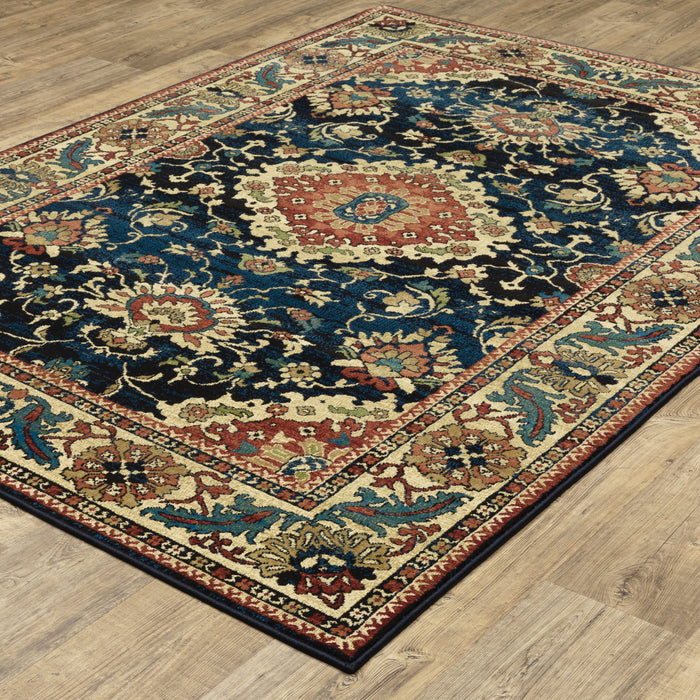 Oriental Weavers Ankara 1803B Blue/ Red 7'10"" x 10'10"" Indoor Area Rug A1803B240330ST