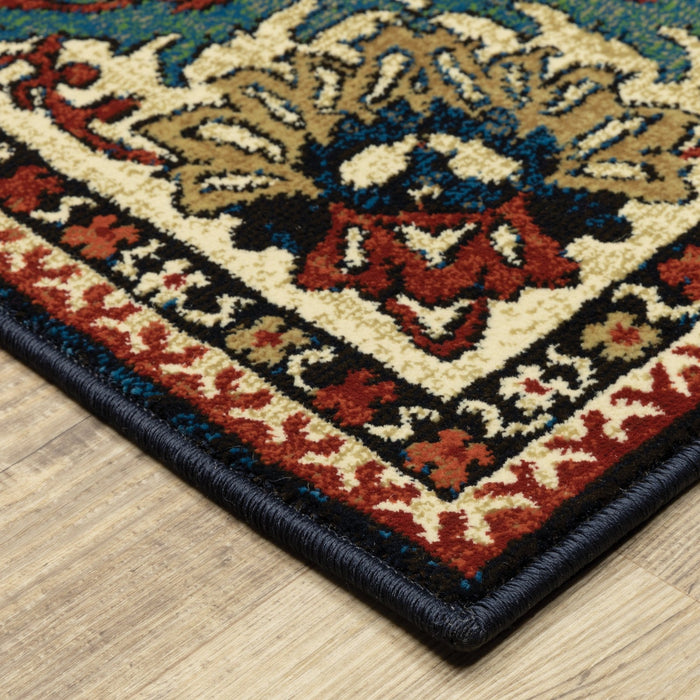Oriental Weavers Ankara 1803B Blue/ Red 9'10"" x 12'10"" Indoor Area Rug A1803B300390ST