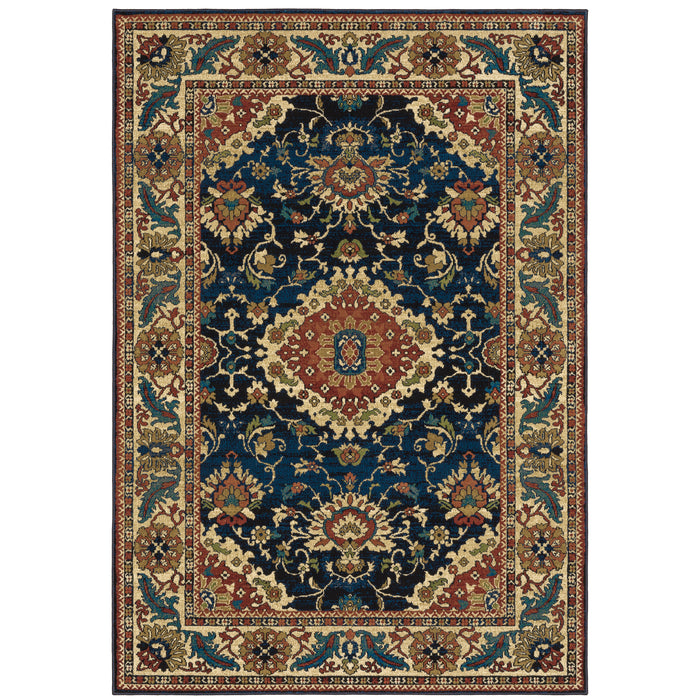 Oriental Weavers Ankara 1803B Blue/ Red 7'10"" x 10'10"" Indoor Area Rug A1803B240330ST